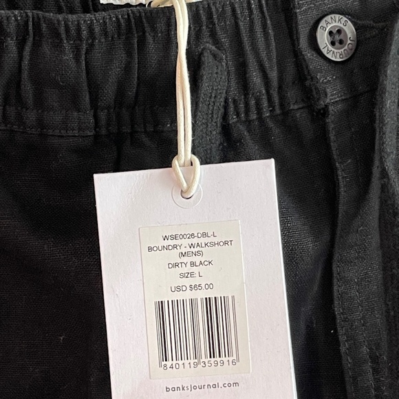 Banks Journal Boundry Mens Walkshort, Dirty Black, Large - NWT - Picture 4 of 5